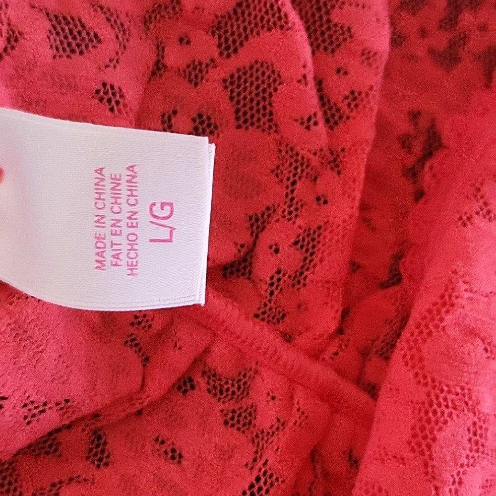 Ladies lingerie coral color with white lace, with bottom - Picture 6 of 6